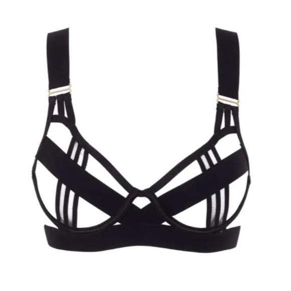 New! Bluebella Sutton strappy cage bra black banded 10491 - Picture 2 of 16